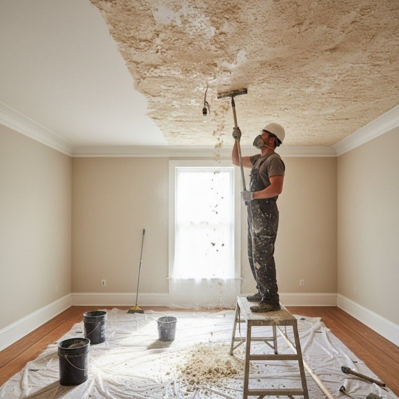 Knockdown Ceiling Removal in Arvada, CO